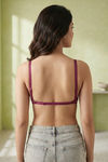Zivame Beautiful Basics Double Layered Non Wired Full Coverage Backless Bra - Beet Red — thumbnail 3